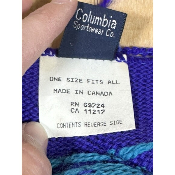 Columbia Unisex Wool Blend Hat Purple, Pink, Blue Ski Winter Cap RN 69724 - Picture 7 of 8